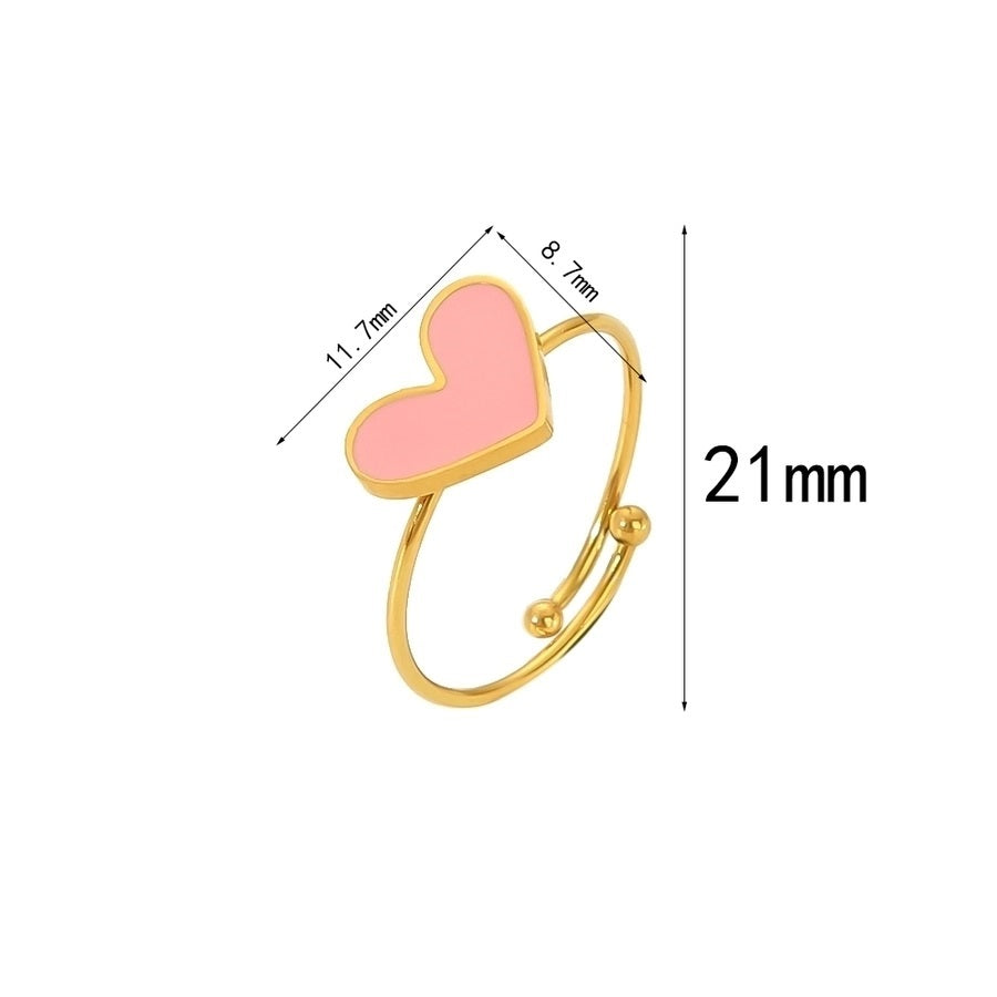 18K Gold Plated Classic Style Heart Shape Open Rings