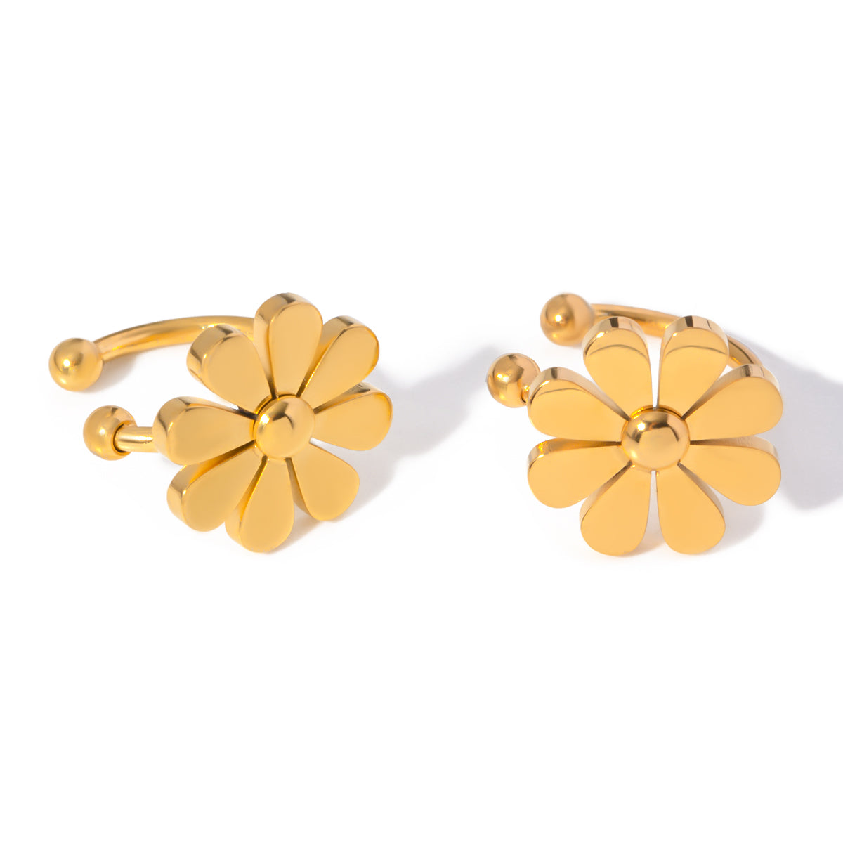 1 Pari Classic Style Solid 18K kullatut korvakalvot