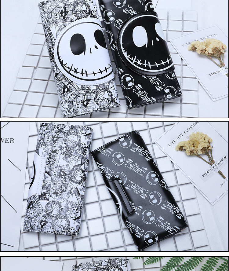 Unisex Skull PU Leather Magnetic Buckle Wallets