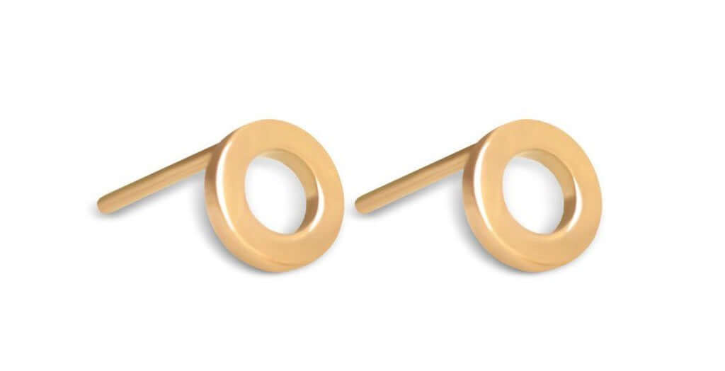 1 pari 18K Fine Gold Style Classic Empty Circle -korvanappuloita 