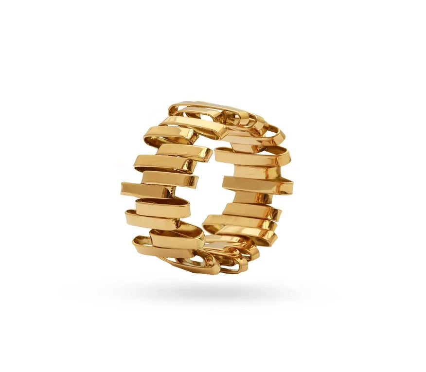 18K Fine Gold Super Fancy Frequency Shape -sormukset 