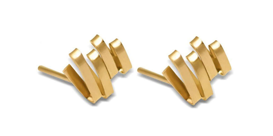 1 pari 18K Fine Gold Style Classic Frequency korvanapit 