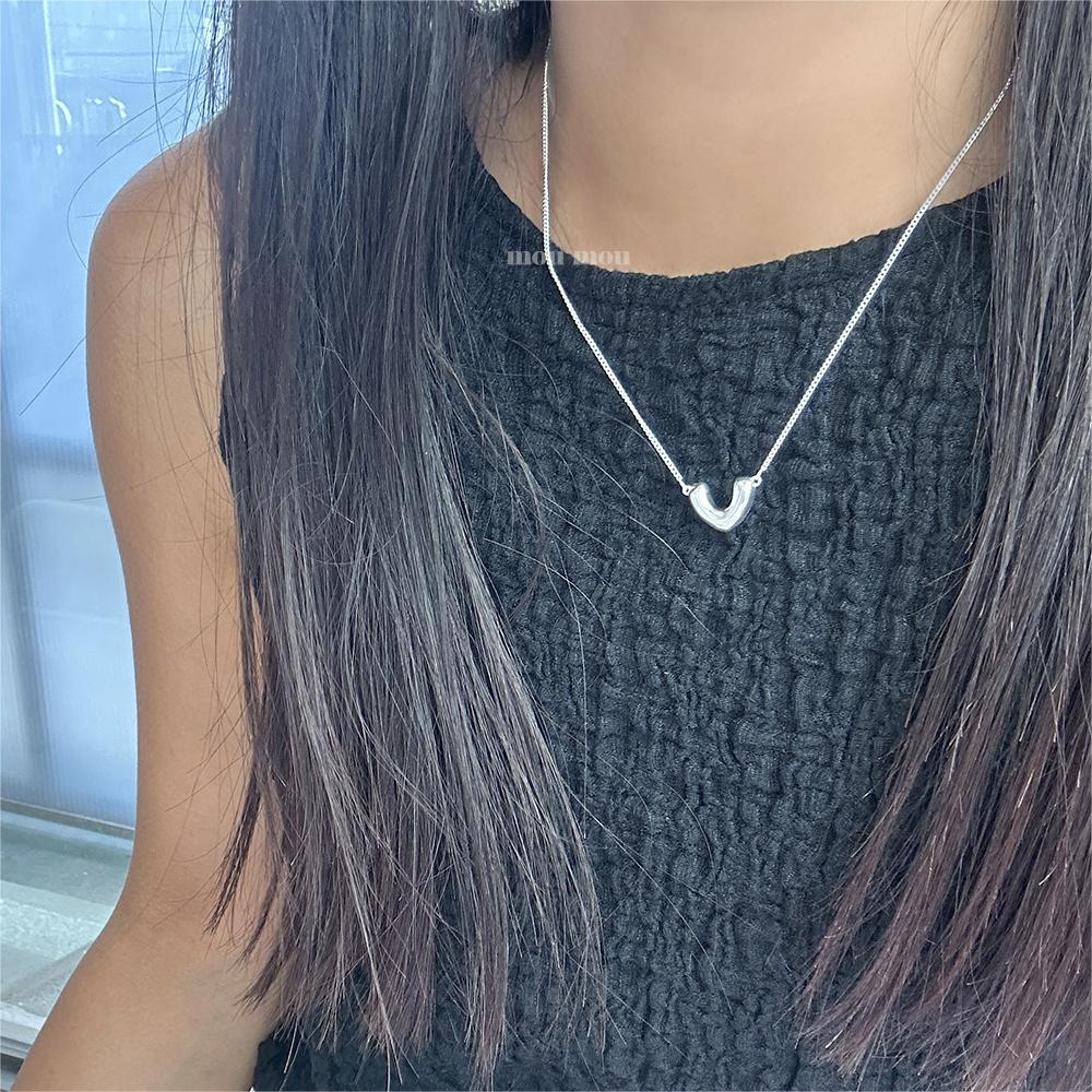 925 Sterling Silver Plating Geometric Pendant Necklace
