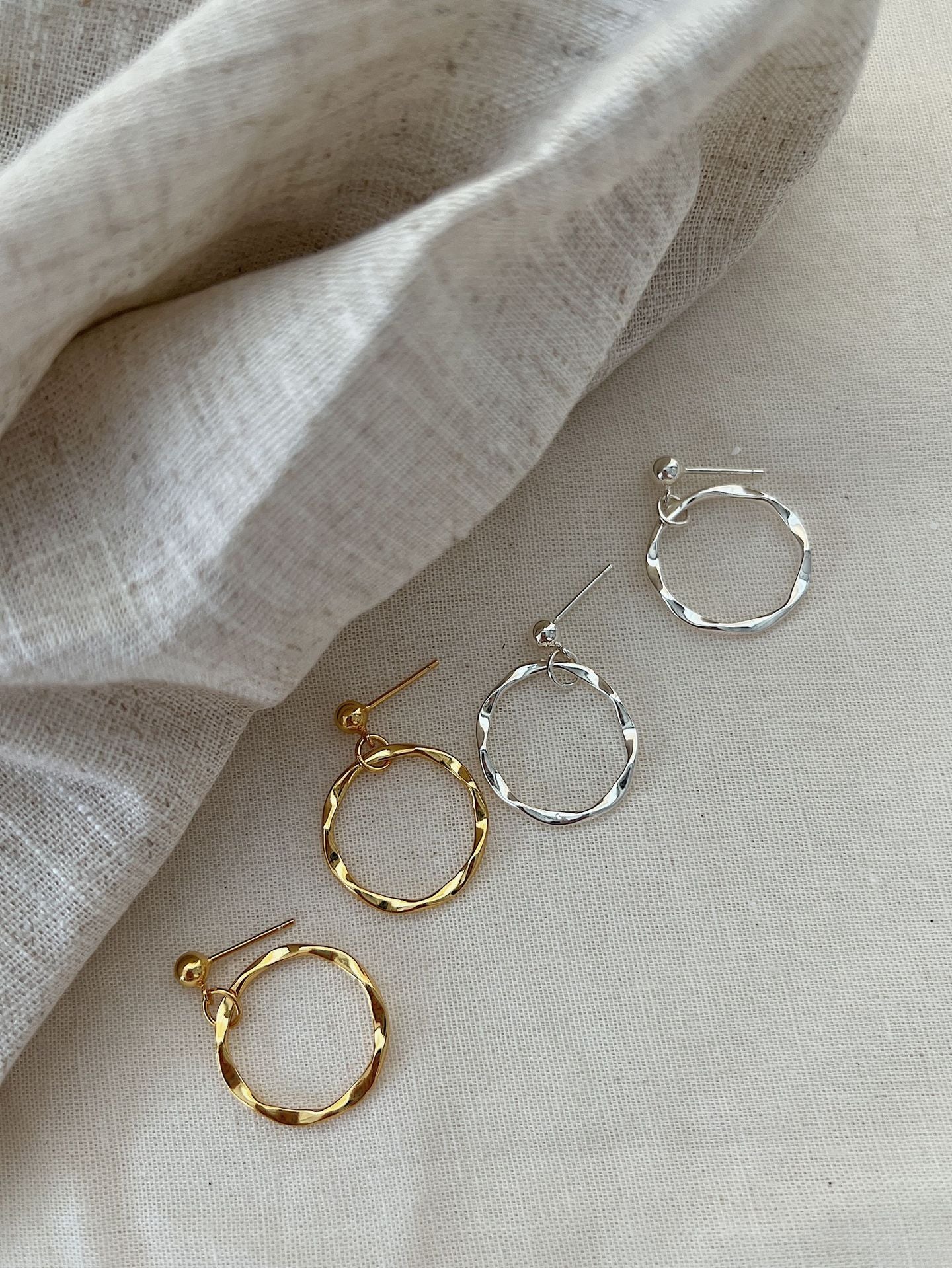 1 Pair 925 Sterling Silver Round Drop Earrings