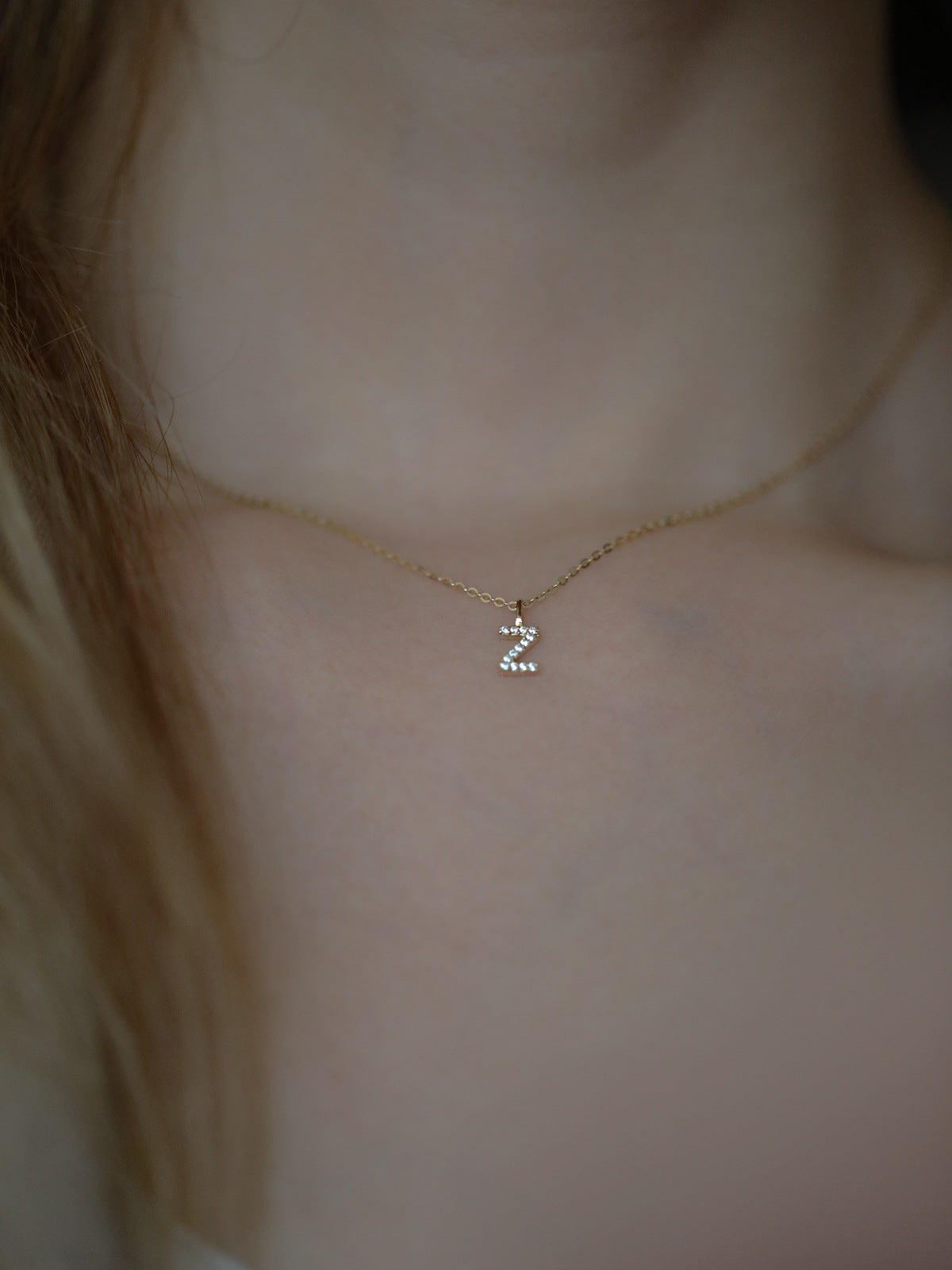 1 Piece 925 Sterling Silver Zircon Letter Pendant