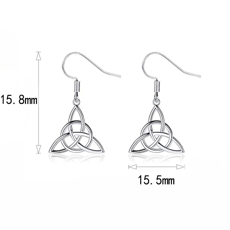 1 Pair 925 Sterling Silver Geometric Celtic Knot Witches Knot Ear hook
