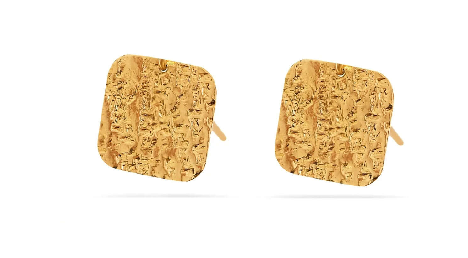 1 pari 18K Fine Gold Style Classic Square Scale korvanapit 