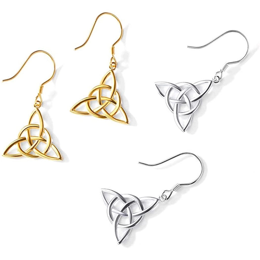 1 Pair 925 Sterling Silver Geometric Celtic Knot Witches Knot Ear hook