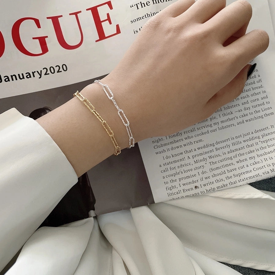 925 Sterling Silver Bracelets Casual Style