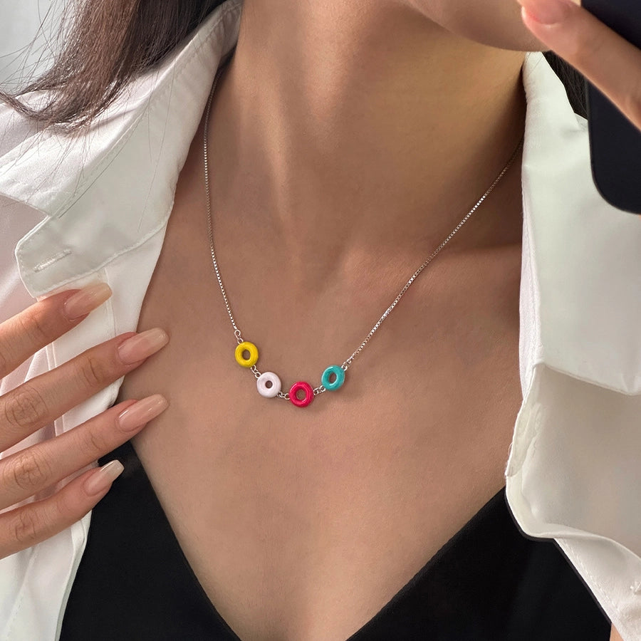 925 Sterling Silver Enamel Pendant Necklace
