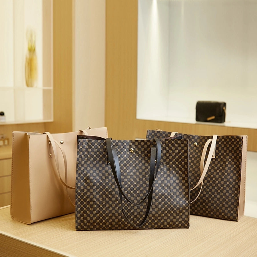 women's large pu leather fashion tote bag