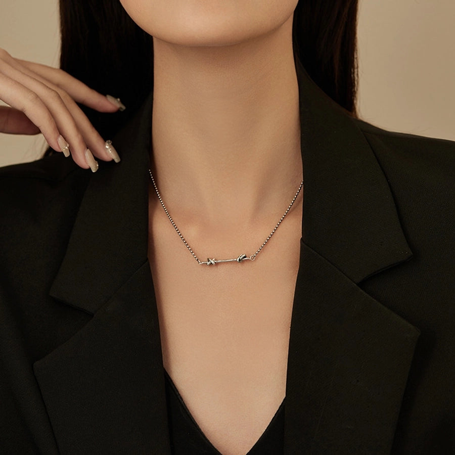 925 Sterling Silver Geometric Pendant Necklace