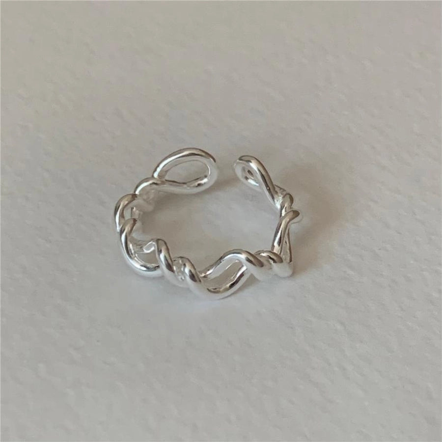 925 Sterling Silver Solid Color Open Rings
